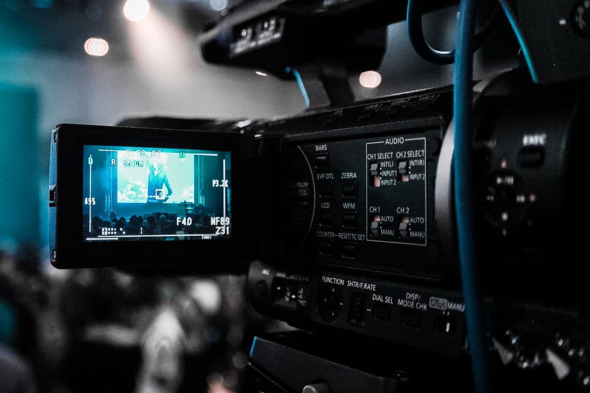 Broadcast camera filming a live event